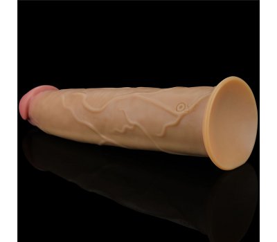 Двухслойный перезаряжаемый ротатор на присоске Platinum Silicone, 22,8 см, Ø 4,9 см