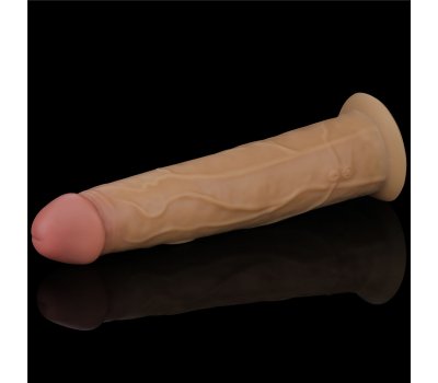 Двухслойный перезаряжаемый ротатор на присоске Platinum Silicone, 22,8 см, Ø 4,9 см
