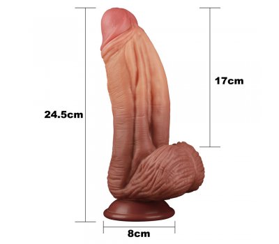 Фаллоимитатор Dual Layer Platinum Silicone Cock, 24,5 см, Ø 6-7 см