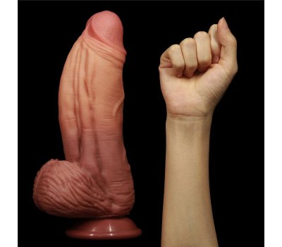 Фаллоимитатор Dual Layer Platinum Silicone Cock, 24,5 см, Ø 6-7 см
