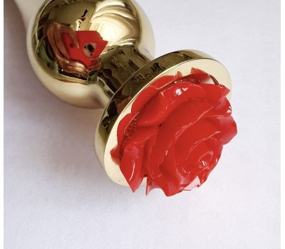 ДЕФФЕКТ Золотая пробка с красной розой M, Ø 3,4 см, 12 см ДЕФФЕКТ Золотая пробка с красной розой M, Ø 3,4 см, 12 см