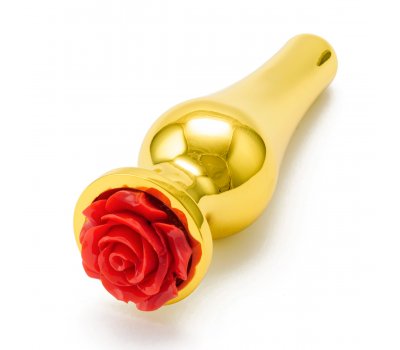 ДЕФФЕКТ Золотая пробка с красной розой M, Ø 3,4 см, 12 см ДЕФФЕКТ Золотая пробка с красной розой M, Ø 3,4 см, 12 см