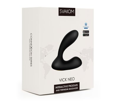 Массажер простаты Svakom «Vick Neo Black» с управлением через приложение, черный, 11 см, Ø 2,6 см