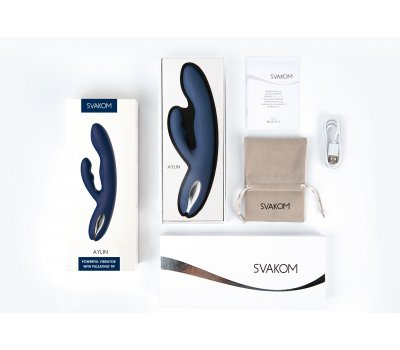 Вибратор Svakom «Aylin Dark Blue» с пульсирующей головкой, синий, 21,5 см, Ø 3,3 см Вибратор Svakom «Aylin Dark Blue» с пульсирующей головкой, синий, 21,5 см, Ø 3,3 см