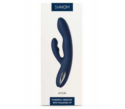 Вибратор Svakom «Aylin Dark Blue» с пульсирующей головкой, синий, 21,5 см, Ø 3,3 см Вибратор Svakom «Aylin Dark Blue» с пульсирующей головкой, синий, 21,5 см, Ø 3,3 см