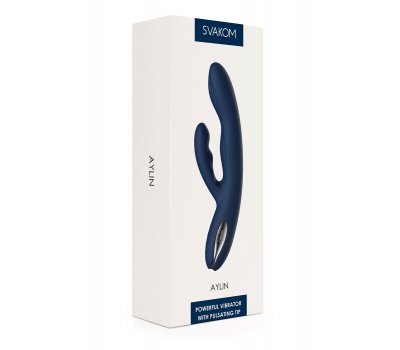 Вибратор Svakom «Aylin Dark Blue» с пульсирующей головкой, синий, 21,5 см, Ø 3,3 см Вибратор Svakom «Aylin Dark Blue» с пульсирующей головкой, синий, 21,5 см, Ø 3,3 см