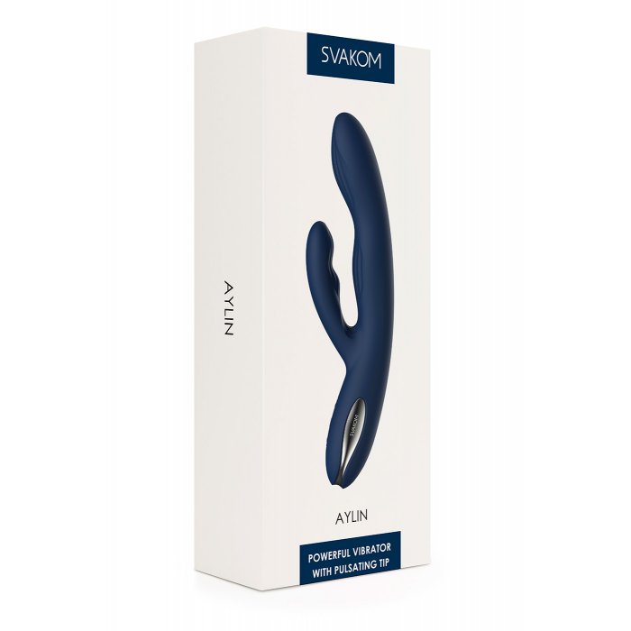 Вибратор Svakom «Aylin Dark Blue» с пульсирующей головкой, синий, 21,5 см, Ø 3,3 см-foto2