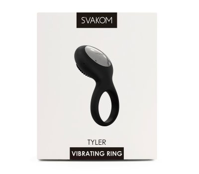 Виброкольцо эрекционное Svakom «Tyler» черный, 8 см, Ø 2,9 см