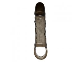 Увеличивающая насадка на пенис с петлей под мошонку черного цвета Penis Sleeve Brayden + 3 см-foto6