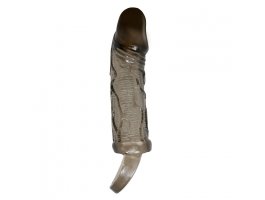 Увеличивающая насадка на пенис с петлей под мошонку черного цвета Penis Sleeve Brayden + 3 см-foto7