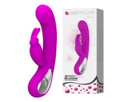 Перезаряжаемый вибратор Pretty Love Webb с клиторальным стимулятором пурпурный