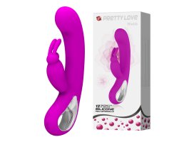Перезаряжаемый вибратор Pretty Love Webb с клиторальным стимулятором пурпурный