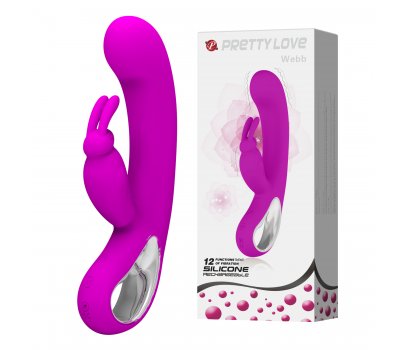 Перезаряжаемый вибратор Pretty Love Webb с клиторальным стимулятором пурпурный