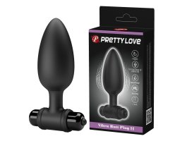 Анальная пробка черного цвета с вибрацией Vibrating Butt Plug, 11,8 см, Ø 3,8 см