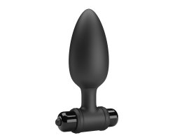 Анальная пробка черного цвета с вибрацией Vibrating Butt Plug, 11,8 см, Ø 3,8 см-foto5