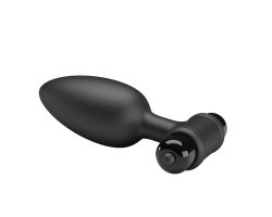 Анальная пробка черного цвета с вибрацией Vibrating Butt Plug, 11,8 см, Ø 3,8 см-foto2