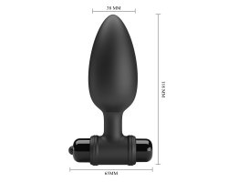 Анальная пробка черного цвета с вибрацией Vibrating Butt Plug, 11,8 см, Ø 3,8 см-foto7