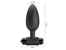 Анальная пробка черного цвета с вибрацией Vibrating Butt Plug, 11,8 см, Ø 3,8 см-foto4