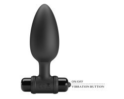Анальная пробка черного цвета с вибрацией Vibrating Butt Plug, 11,8 см, Ø 3,8 см-foto8