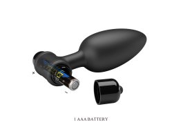 Анальная пробка черного цвета с вибрацией Vibrating Butt Plug, 11,8 см, Ø 3,8 см-foto5