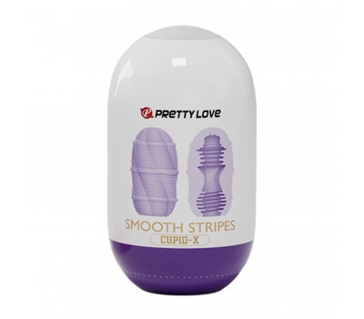 Двустороннее яйцо-мастурбатор Pretty Love Smooth Stripes Cupid-X