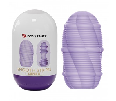 Двустороннее яйцо-мастурбатор Pretty Love Smooth Stripes Cupid-X