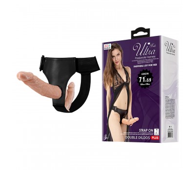 Двойной страпон с реалистичными насадками Ultra Passionate Harness