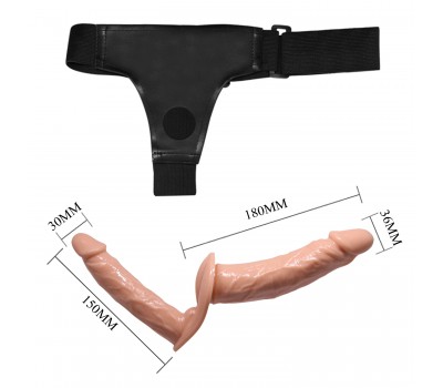Двойной страпон с реалистичными насадками Ultra Passionate Harness