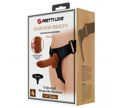 Страпон с реалистичной насадкой Harness Briefs Micheal