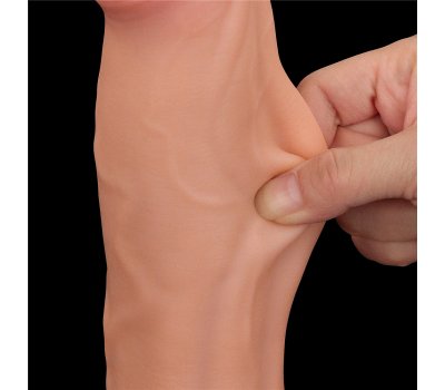 Реалистичный фаллоимитатор на присоске King Sized Sliding Skin Dual Layer Dong, 29 см, Ø 5,4 см