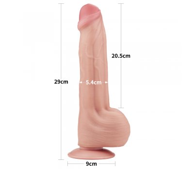 Реалистичный фаллоимитатор на присоске King Sized Sliding Skin Dual Layer Dong, 29 см, Ø 5,4 см