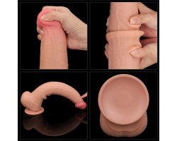 Реалистичный фаллоимитатор на присоске King Sized Sliding Skin Dual Layer Dong, 34 см, Ø 6,2 см-foto6
