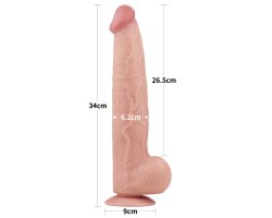 Реалистичный фаллоимитатор на присоске King Sized Sliding Skin Dual Layer Dong, 34 см, Ø 6,2 см-foto2