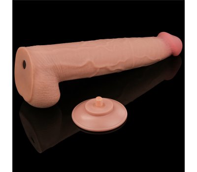 Реалистичный фаллоимитатор на присоске King Sized Sliding Skin Dual Layer Dong, 34 см, Ø 6,2 см