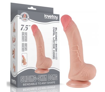 Реалистичный фаллос на присоске Sliding Skin Dual Layer Dong, 19,5 см, Ø 3,5 см Реалистичный фаллос на присоске Sliding Skin Dual Layer Dong, 19,5 см, Ø 3,5 см