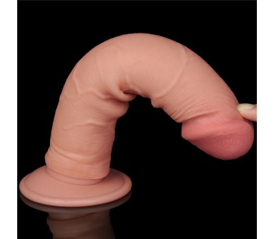 Реалистичный фаллос без мошонки на присоске Sliding Skin Dual Layer Dong, 20 см, Ø 3,8 см