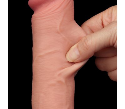 Реалистичный фаллос без мошонки на присоске Sliding Skin Dual Layer Dong, 20 см, Ø 3,8 см