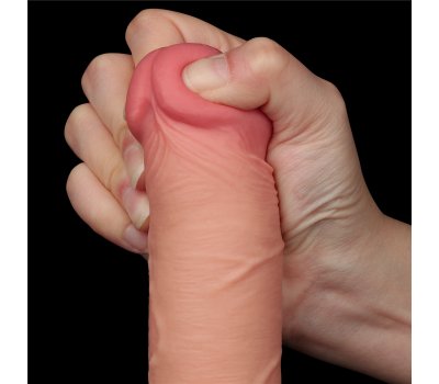 Реалистичный фаллос без мошонки на присоске Sliding Skin Dual Layer Dong, 20 см, Ø 3,8 см