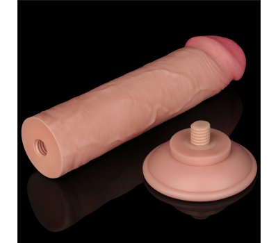 Реалистичный фаллос без мошонки на присоске Sliding Skin Dual Layer Dong, 20 см, Ø 3,8 см