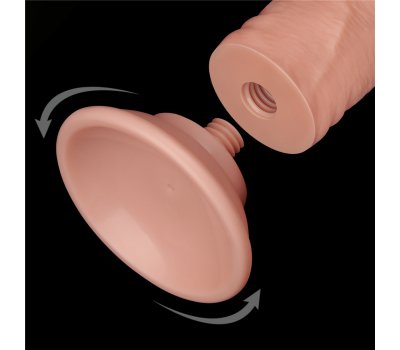 Реалистичный фаллос без мошонки на присоске Sliding Skin Dual Layer Dong, 20 см, Ø 3,8 см