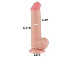 Реалистичный фаллос на присоске Sliding Skin Dual Layer Dong, 20,8 см, Ø 4 см-foto9