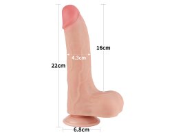 Реалистичный фаллос на присоске Sliding Skin Dual Layer Dong, 22 см, Ø 4,3 см-foto9