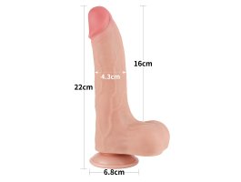 Реалистичный фаллос на присоске Sliding Skin Dual Layer Dong, 22 см, Ø 4,3 см-foto9