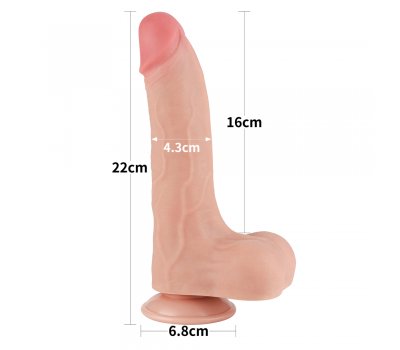 Реалистичный фаллос на присоске Sliding Skin Dual Layer Dong, 22 см, Ø 4,3 см Реалистичный фаллос на присоске Sliding Skin Dual Layer Dong, 22 см, Ø 4,3 см