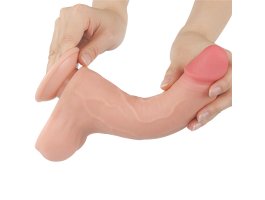 Реалистичный фаллос на присоске Sliding Skin Dual Layer Dong, 22 см, Ø 4,3 см-foto4