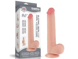 Реалистичный фаллос на присоске Sliding Skin Dual Layer Dong, 22 см, Ø 3,7 см