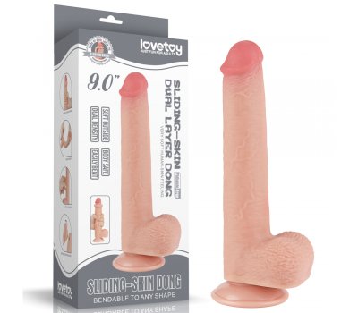 Реалистичный фаллос на присоске Sliding Skin Dual Layer Dong, 22 см, Ø 3,7 см Реалистичный фаллос на присоске Sliding Skin Dual Layer Dong, 22 см, Ø 3,7 см