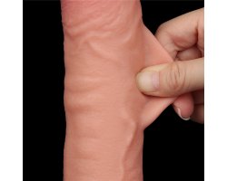 Реалистичный фаллос на присоске Sliding Skin Dual Layer Dong, 24 см, Ø 4,3 см-foto9
