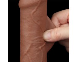 Реалистичный фаллос мулат на присоске Sliding Skin Dual Layer Dong, 18,3 см, Ø 3,5 см-foto12