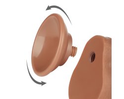 Реалистичный фаллос мулат на присоске Sliding Skin Dual Layer Dong, 18,3 см, Ø 3,5 см-foto2